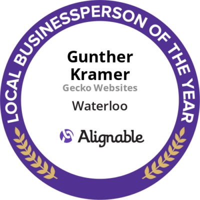 Gunther Kramer of Gecko Websites Alignable Award